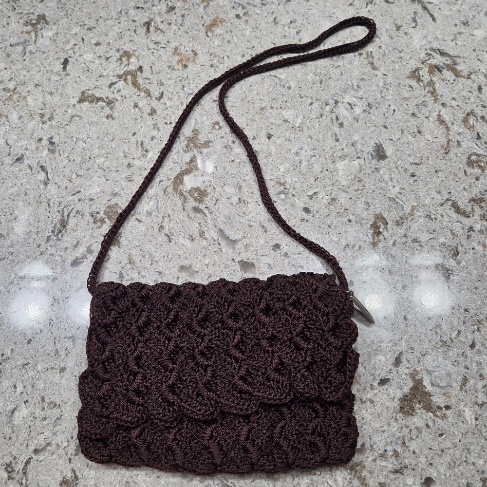 The Sak Brown‎ Crochet Small Shoulder Bag Cross Body Bag Boho - Picture 11 of 11